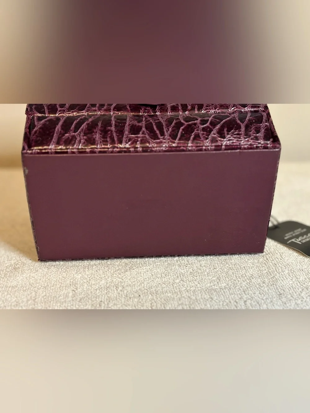 NWT Tuscan Designs Eggplant Crocodile Print Travel Jewelry Case